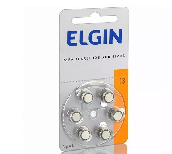 Bateria Para Aparelho Auditivo 1.45v Pr48 13 C/6 Unidades - Elgin