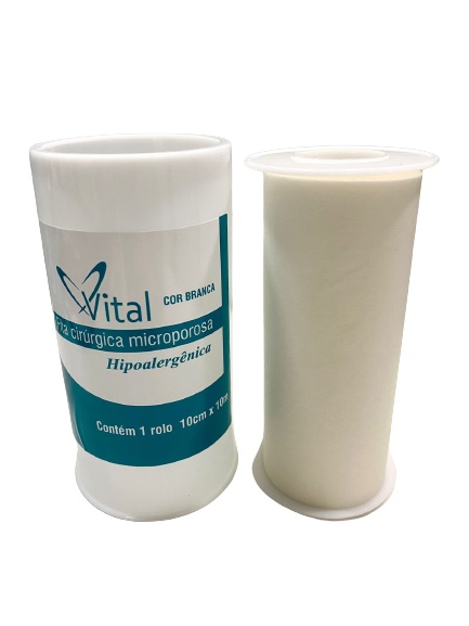 Fita Micropore Branca 10cm x 10 Metros - Vital