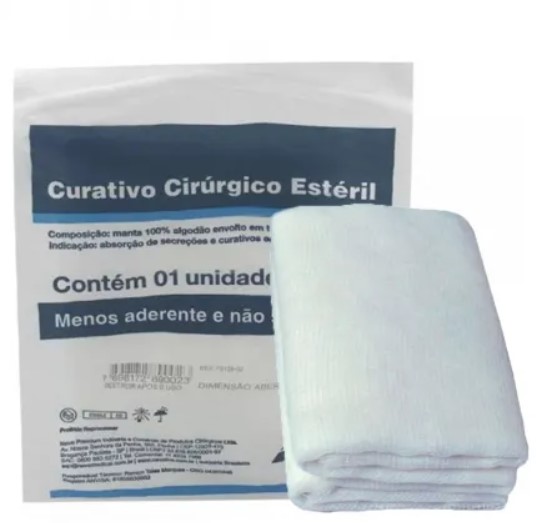 Curativo Algodonado Estéril 10cm x 15cm (Aberto) Tipo Zobec - Neve