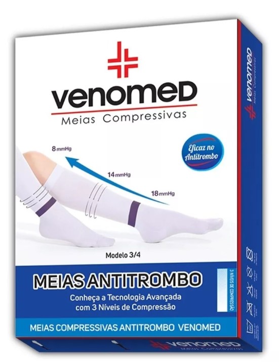 Meias 3/4 (Panturrilha) Anti-embolismo Anti-trombo Tam: M - Venomed