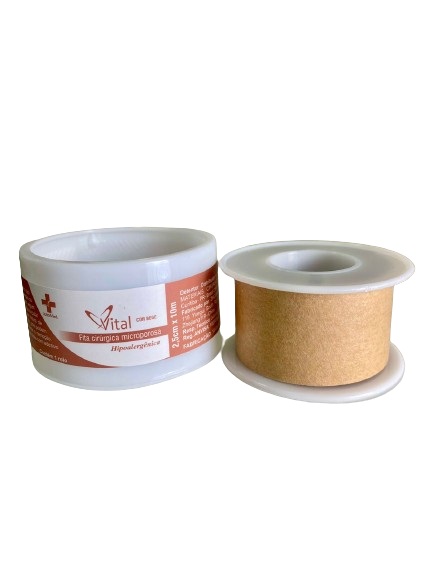 Fita Micropore Bege 2,5cm x 10 Metros - Vital