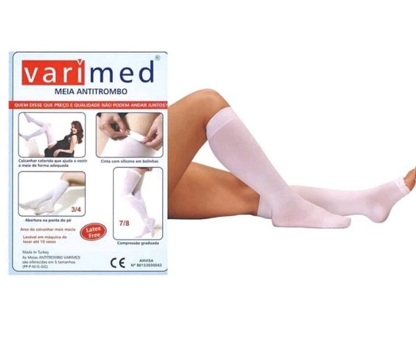 Meia de Compressão 3/4 Antitrombo Anti-embolismo 18mmHg Tam: P - Varimed