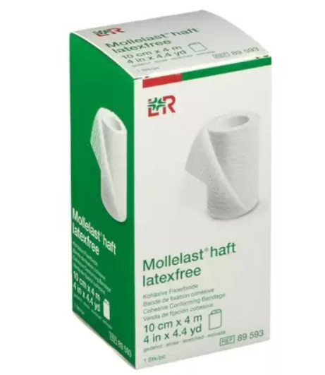 Bandagem Coesiva Mollelast Haft Latex Free 10cm x 4 Metros - Lohmann & Rauscher