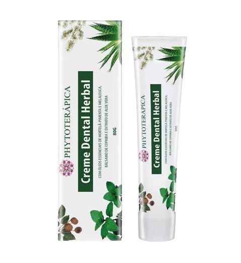 Creme Dental Herbal Vegano Melaleuca Menta 80g - Phytoterápica