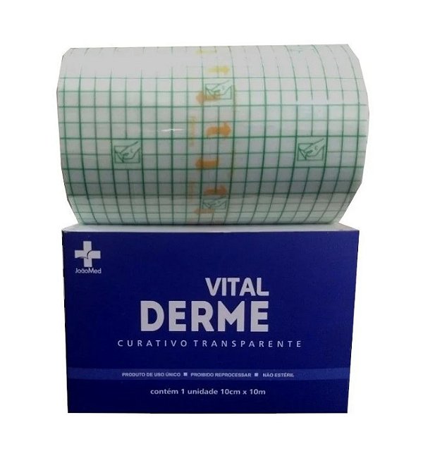 1 Metro de Curativo Filme Transparente Rolo 10cm x 1 Metro - Vital Derme