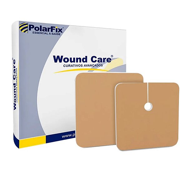 Caixa C/10 Unidades de Curativos Espuma 6 X 8cm Absorvente P/ Traqueostomia - Polar Fix