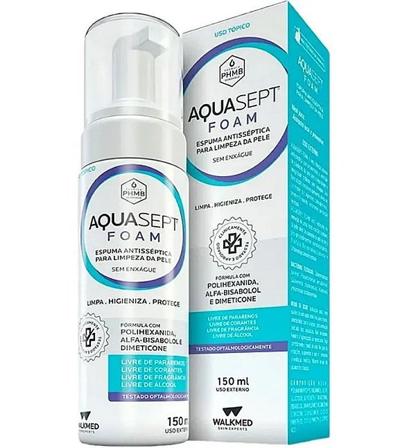 Espuma Antisséptica Aquasept Foam 150ml - Walkmed
