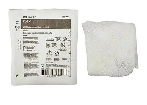 Compressa de Gaze Antimicrobiana 15,2cm x 17,1cm Kerlix C/2 Unidades Ref: 6662 - Cardinal