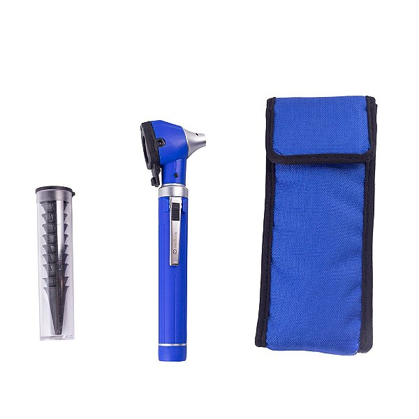 Otoscópio Fibra Óptica Colors Azul C/10 Espéculos- Medicate