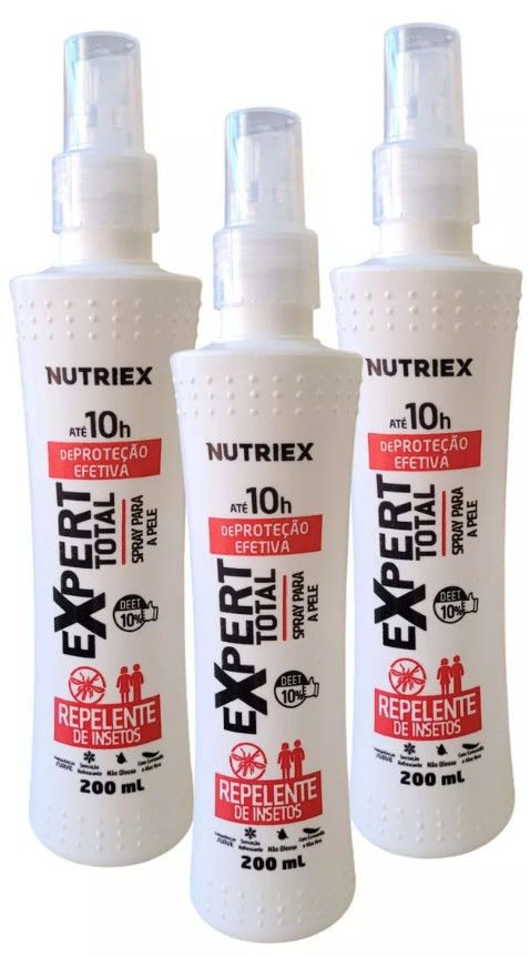Kit C/3 Repelentes De Insetos Spray Expert Total 10 Horas 200ml - Nutriex