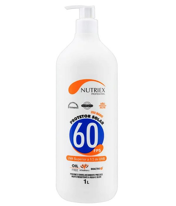 Protetor Solar FPS 60 1/3 UVA 1 Litro - Nutriex Profissional