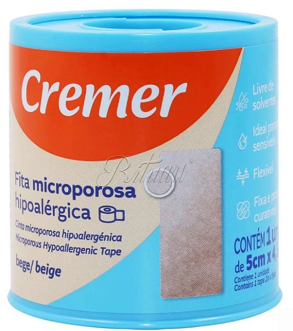 Fita Microporosa Bege Hipoalérgica 5cm X 4,5M - Cremer