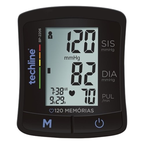 Monitor De Pressão Arterial De Pulso BP-2206 Automático Preto - Techline
