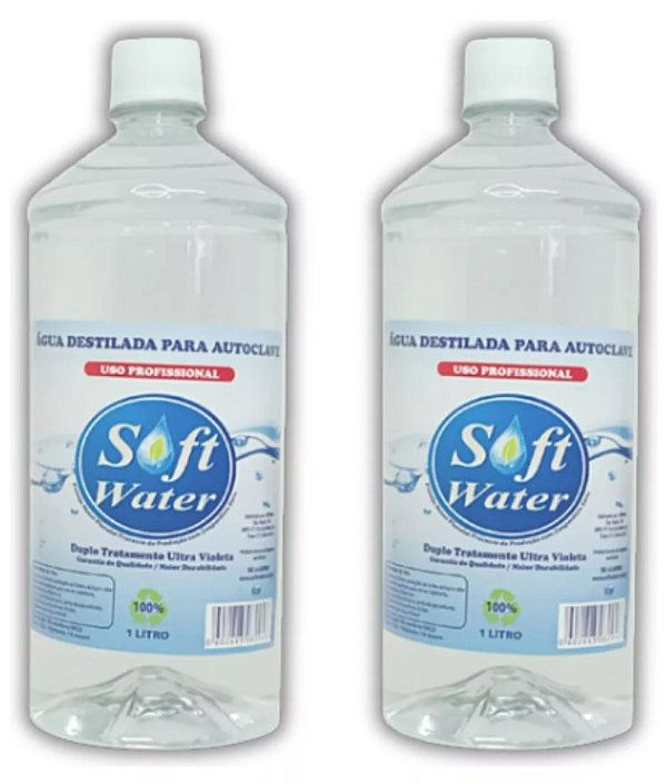 Kit C/2 Águas Destilada Para Autoclave 1 Litro Cada - Soft Water