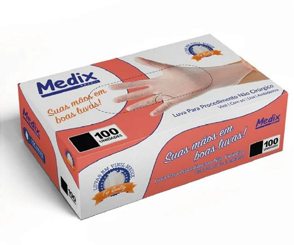Luva De Vinil Com Pó Tamanho P - Medix