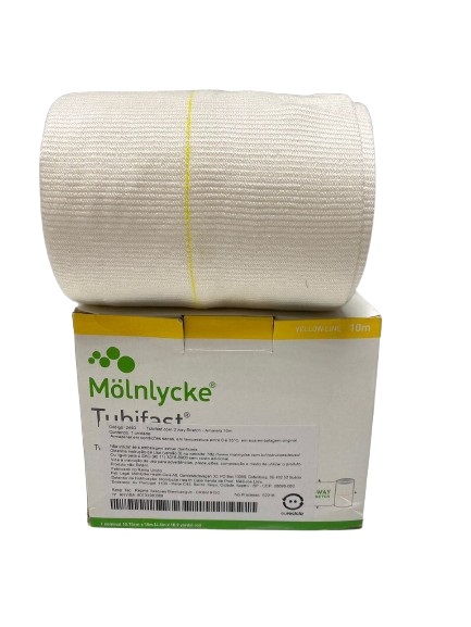 Curativo Bandagem Elástica para Fixação de Curativos Tubifast Amarelo 10,75cm x 10m - Molnlycke