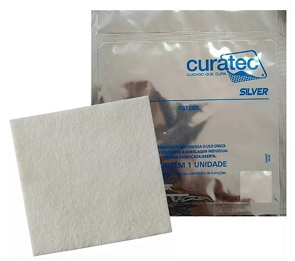 Curativo de Alginato de Cálcio C/ Prata Silver IV 10x10cm Unidade - Curatec