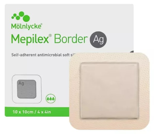 Curativo Mepilex Border AG (Prata) 10cm x 10cm Unidade - Molnlycke