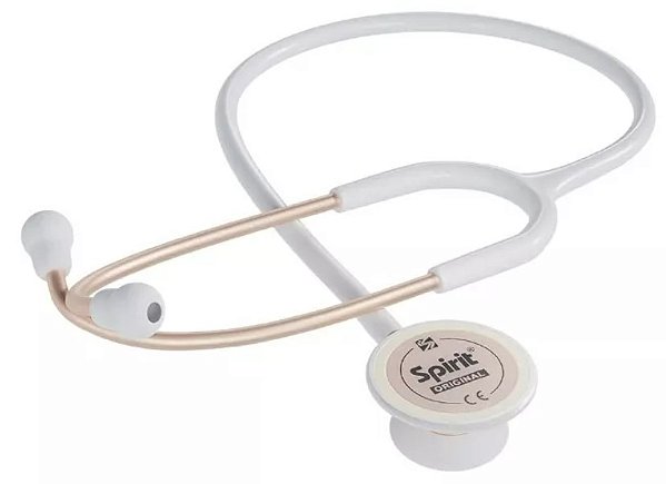 Estetoscópio Spirit Pro Lite II Adulto Branco com Dourado - Spirit