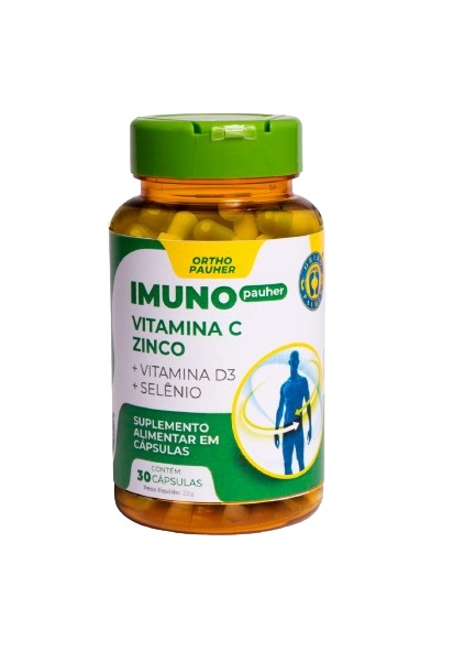 Suplemento Imuno Pauher Vitamina C + Zinco 30 Cápsulas - Ortho Pauher