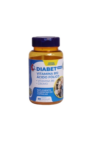Suplemento Diabet Pauher Vitamina B12 + Ácido Fólico 60 Cápsulas - Ortho Pauher