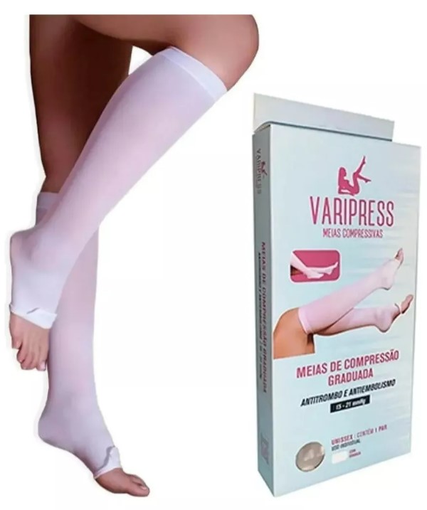 Meia Compressiva Varipress Anti Trombo 3/4 (Panturrilha) Tam: P - New Form