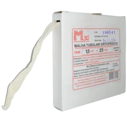 Malha Tubular Ortopédica  P/Dedo Podologia 1,5cm x 25 Metros Unidade - Msó