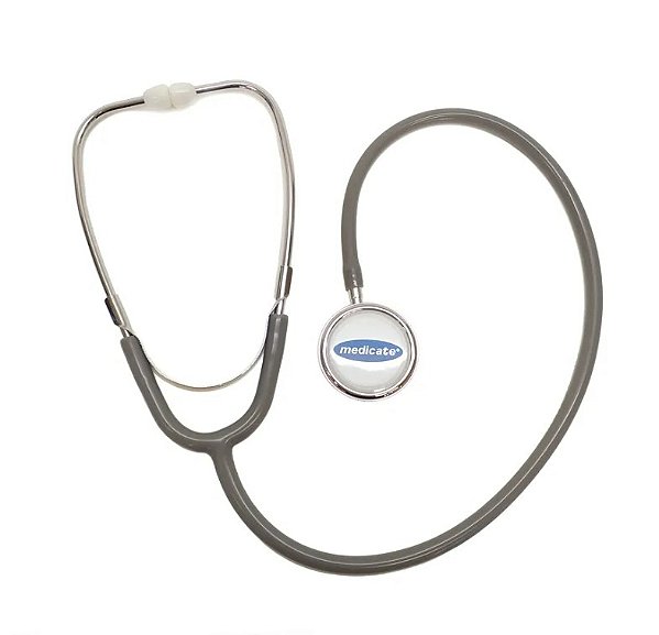 Estetoscópio Duplo Adulto Cinza - Medicate