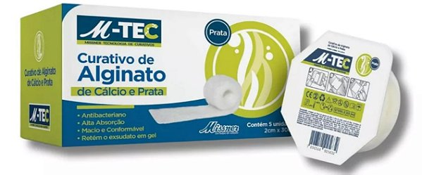 Curativo Fita De Alginato de Cálcio e Prata 2cmx 30cm M-Tec Unidade - Missner