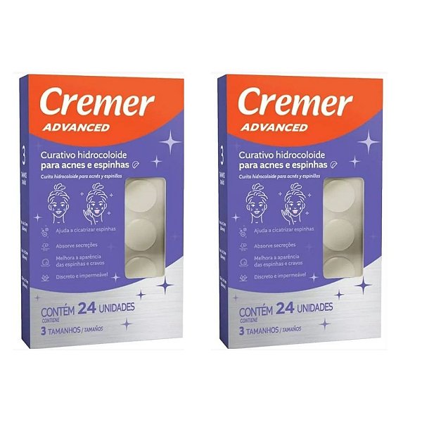Kit C/2 Curativos Para Acnes e Espinhas Caixa C/24 Unidades - Cremer