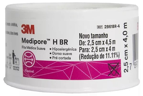 Fita Médica Suave Medipore 2,5cm x 4M Unidade - 3M