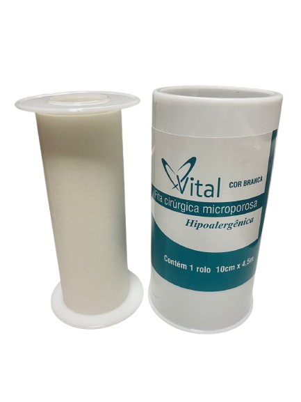 Fita Micropore Branca 10cm x 4,5 Metros - Vital