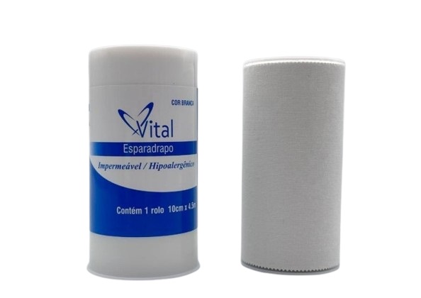 Esparadrapo Branco 10cm x 4,5m Impermeável Unidade - Vital