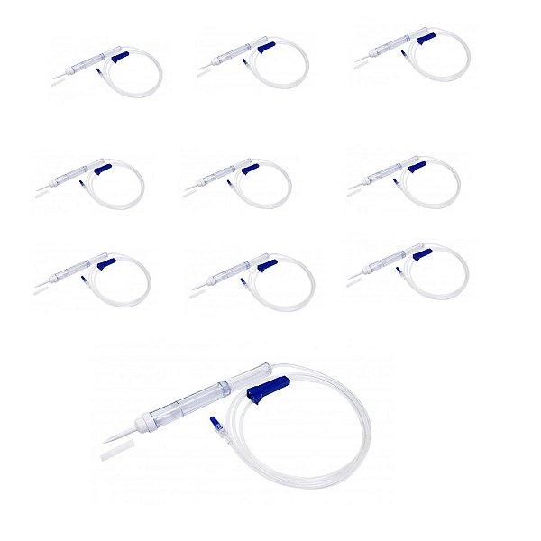 Kit C/10 Equipos Para Transfusão de Sangue Luer Lock 1,5m - Vital