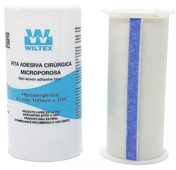 Fita Micropore Branca 100mm x 10m Unidade - Wiltex