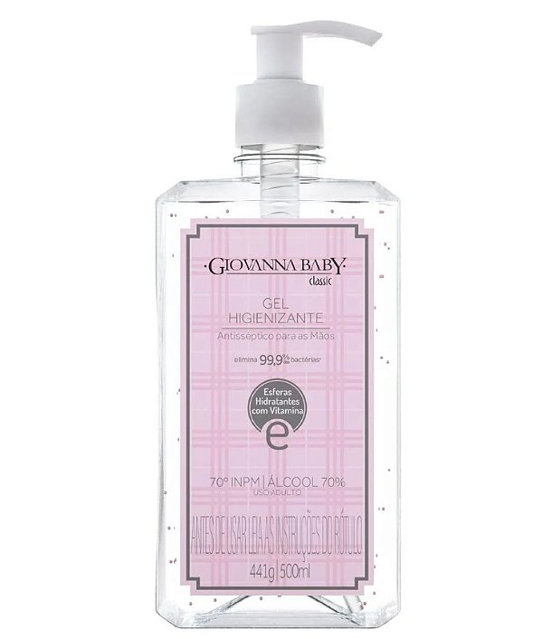 Álcool em Gel Higienizante Clinical 500ml 70º GL | 70° INPM - Giovanna Baby