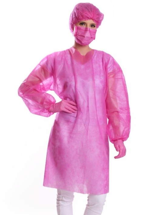 Avental Manga Longa Rosa Pink GR20 Pacote C/10 Unidades - Protdesc