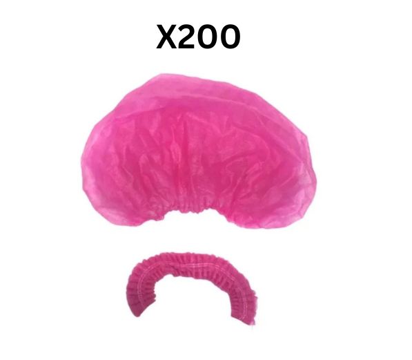 Kit C/200 Toucas Rosa Pink Descartáveis Com Elástico - Mega Medical