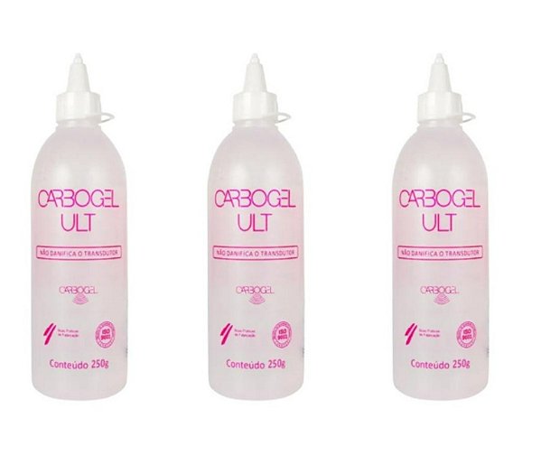Kit C/3 Gel Para Ultrassom 250g Cada - Carbogel