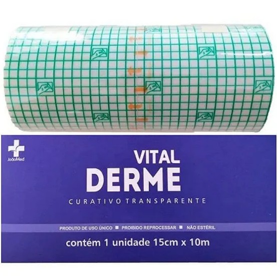 1 Metro de Curativo Filme Transparente Rolo 15cm x 1 Metro - Vital Derme