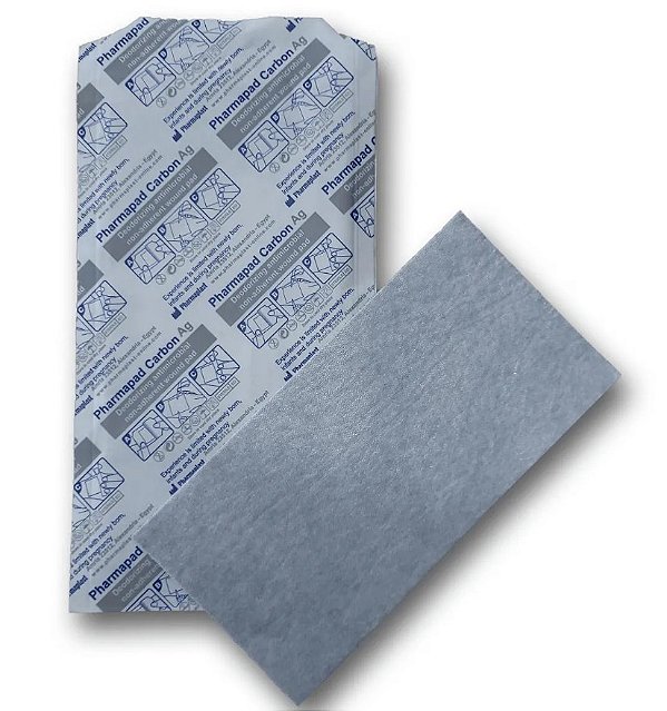 Curativo Carvão Com Prata 10cm x 20cm Pharmapad Carbon Silver Unidade - Pharmaplast