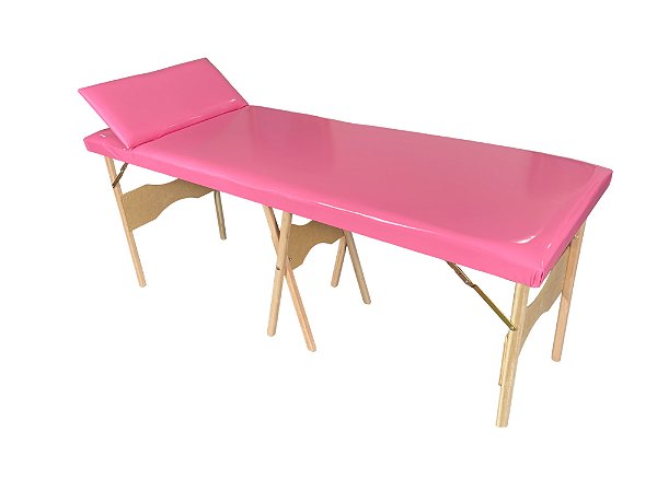 Maca Madeira Fixa Com Cabeceira Reclinável Estofado Rosa MF-05RO - Best Pro