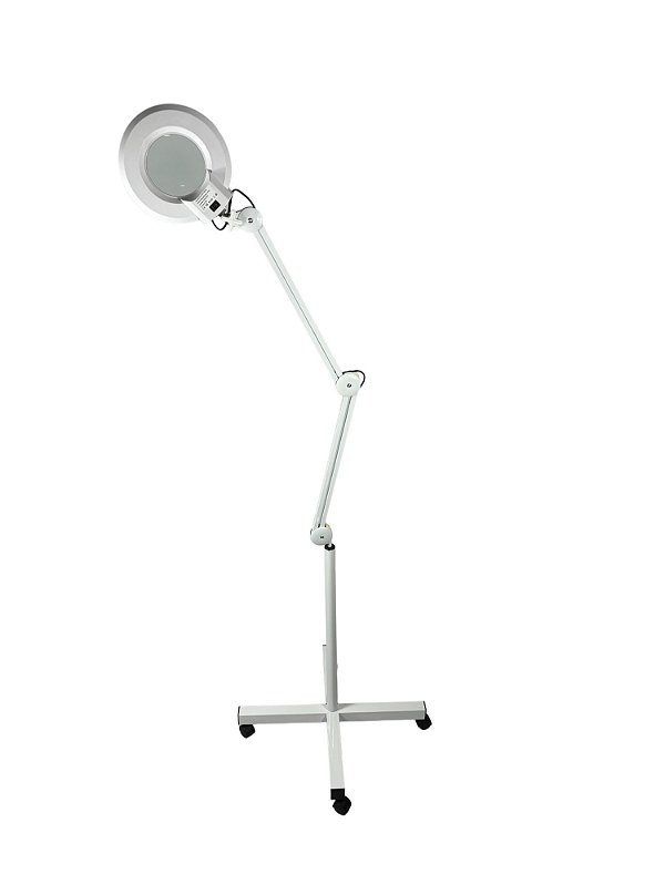 Luminária Branca P/Estética Led Com Lupa + Tripé C/ Rodinhas + Bivolt LLT01BR - Best Pro