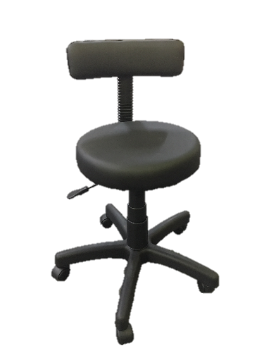 Cadeira Mocho Com Encosto Com Ajuste De Altura A Gás Estofado Preto MO01PR- Best Pro