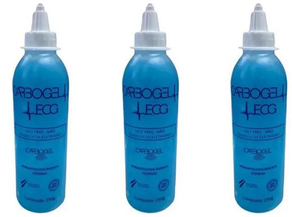 Kit C/3 Gel Condutor para ECG 250G - Carbogel