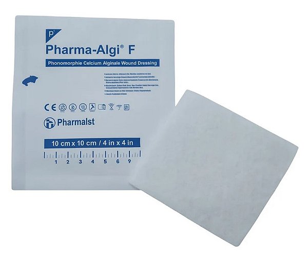 Curativo de Alginato de Cálcio 10cm x 10cm Pharma Algi F Unidade - Pharmaplast