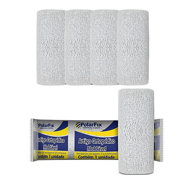 Kit C/5 Ataduras Gessada 20cm x 4 Metros Para Estética e Gessoterapia Unidade - Polar Fix
