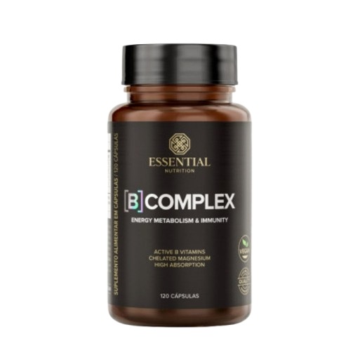 B Complex (Vitaminas B1, B2, B3, B5, B6, B7, B9 e B12) Pote C/120 Cápsulas - Essential Nutrition
