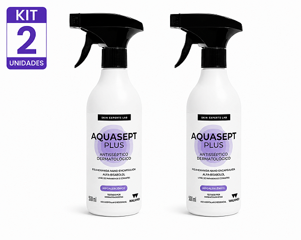 Kit C/2 Aquasept Plus Solução Polihexanida PHMB Spray 500ml Cada - Walkmed