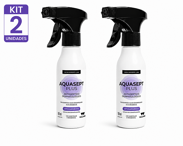 Kit C/2 Aquasept Plus Solução Polihexanida PHMB Spray 100ml Cada - Walkmed